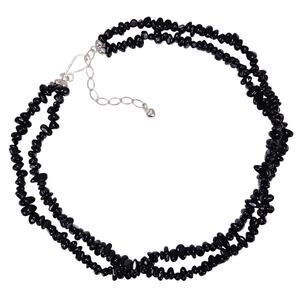 VTG Signed Jay King DTR Sterling Silver Black Onyx Double Strand Necklace 925